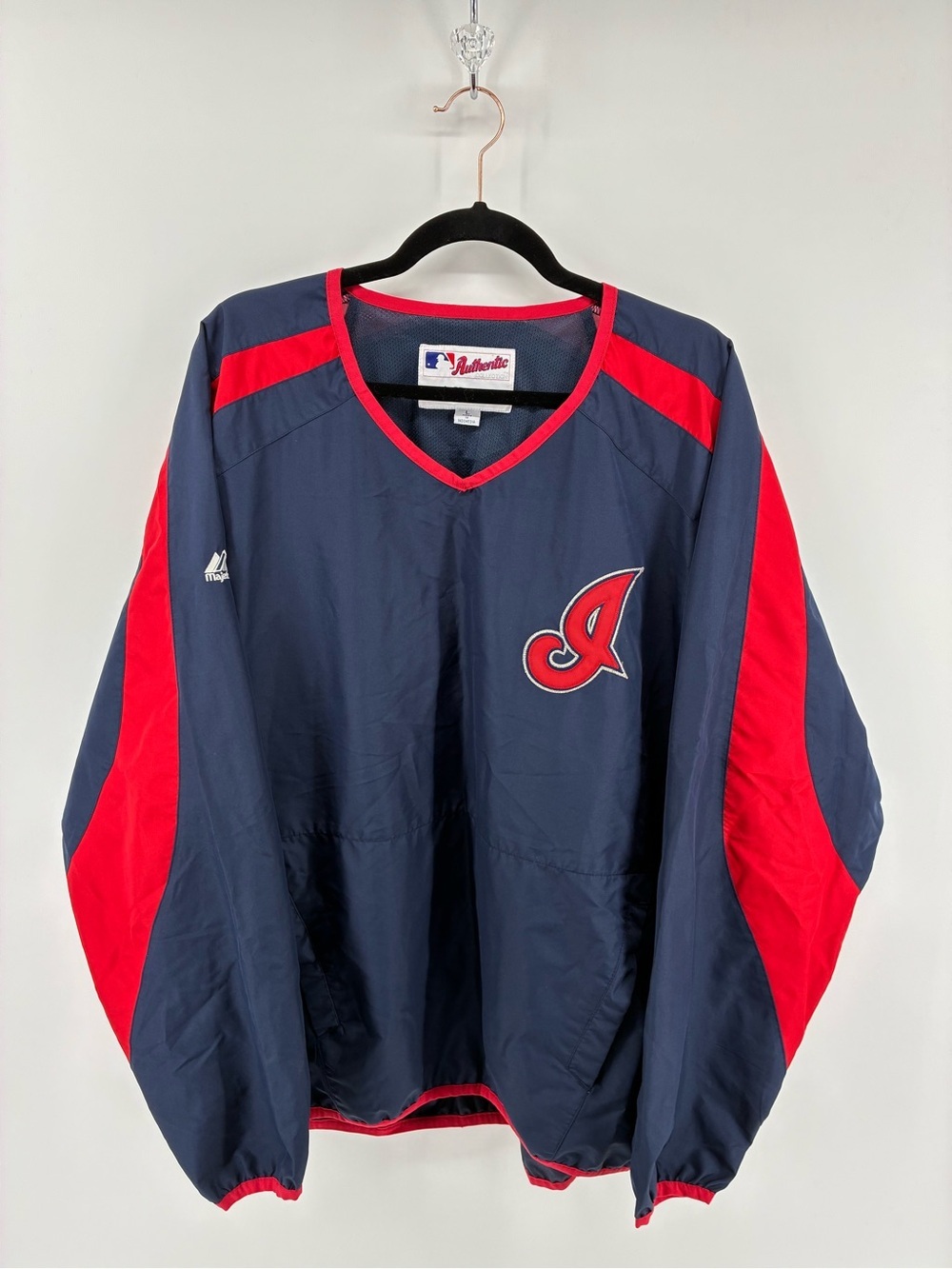 1990s Majestic Authentic Collection Cleveland Indians MLB pullover jacket
